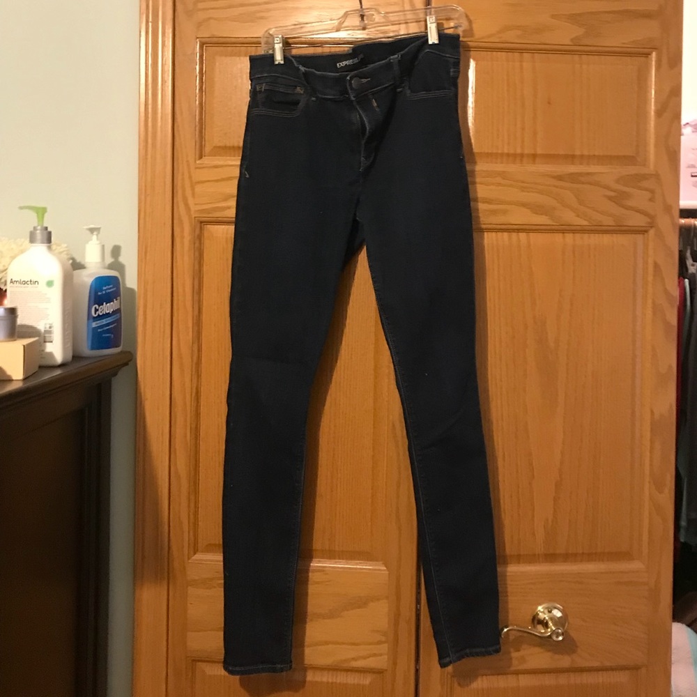 12L Express dark wash mid rise jean legging